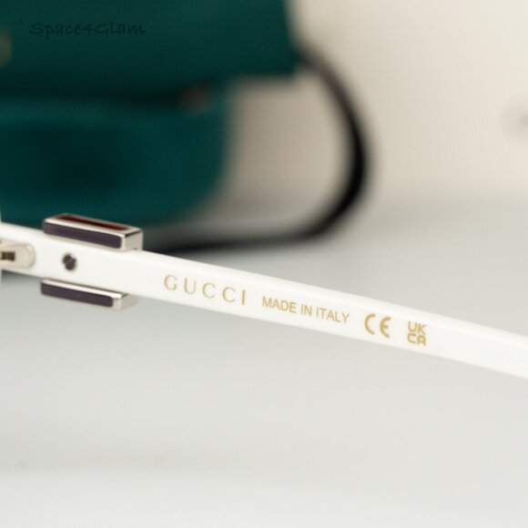 Gucci Women Sunglasses White Grey Oval GG1684SA 006 BRAND NEW - Picture 7 of 8